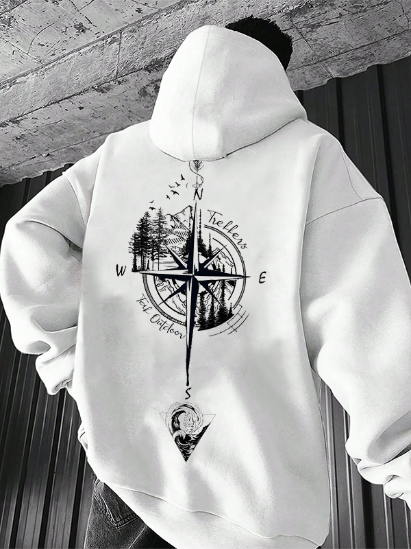 Men's Ethnic Travel Art Patterns Print Casual Hoodie