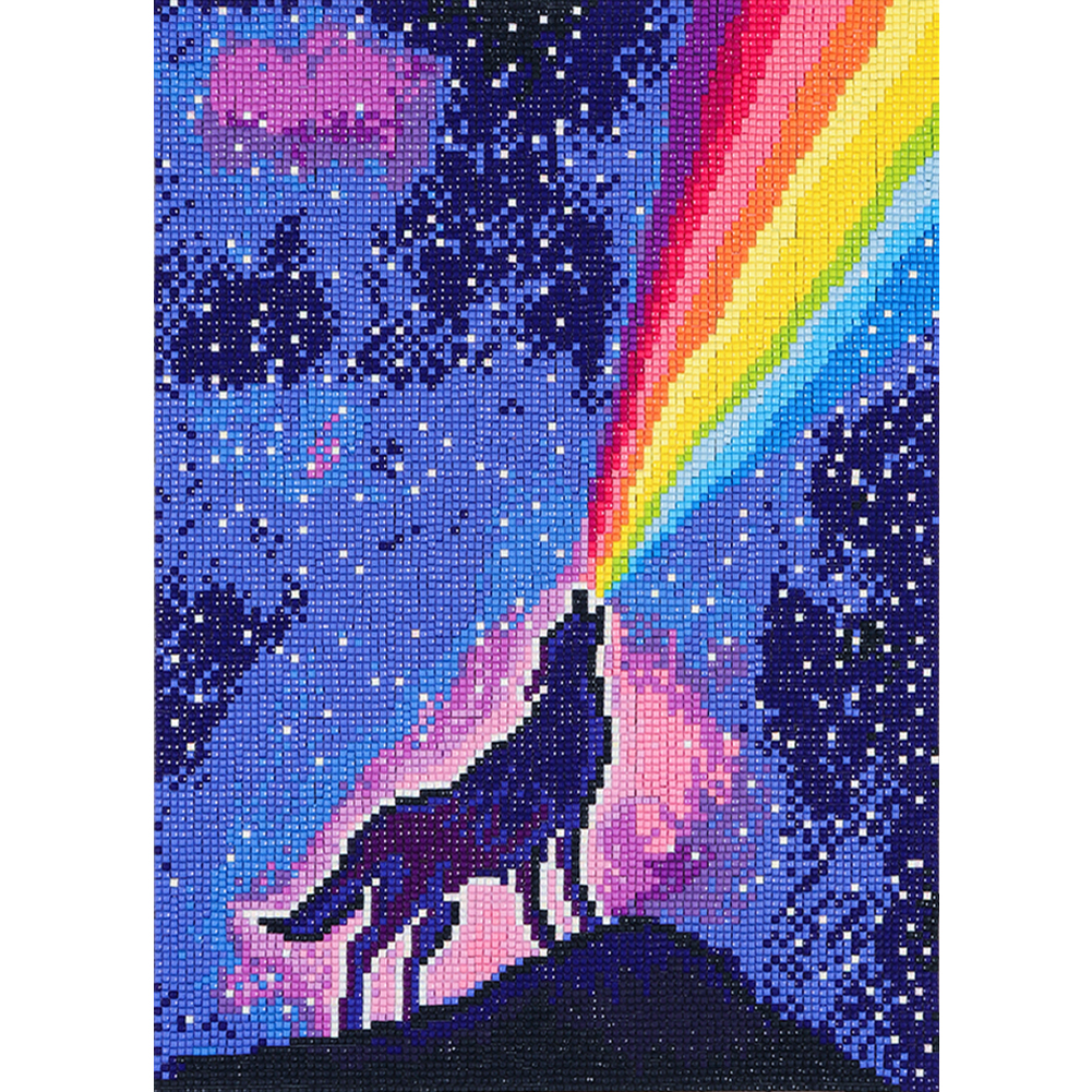 

Rainbow Wolf - Square Drill Diamond Painting - 30*40CM, 501 Original