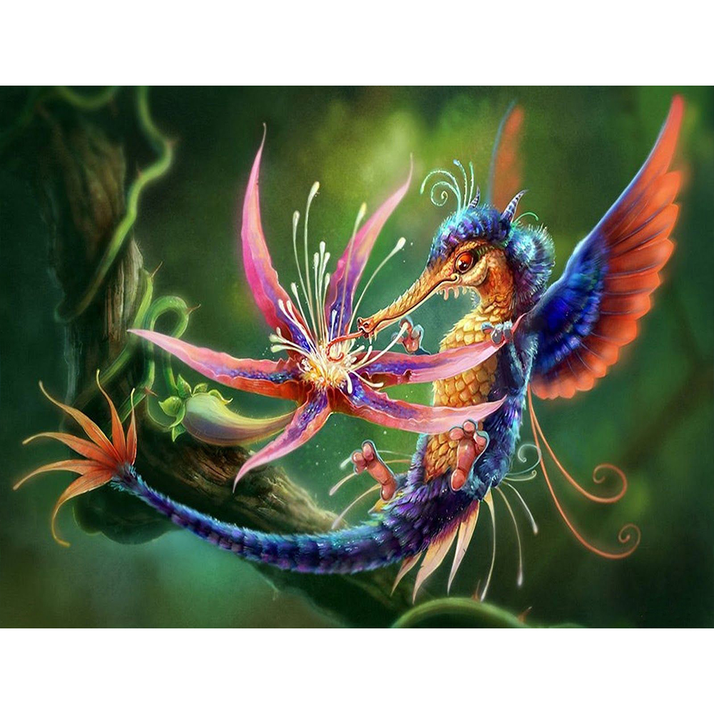 

30*40CM - Round Drill Diamond Painting - Faerie Dragon, 501 Original