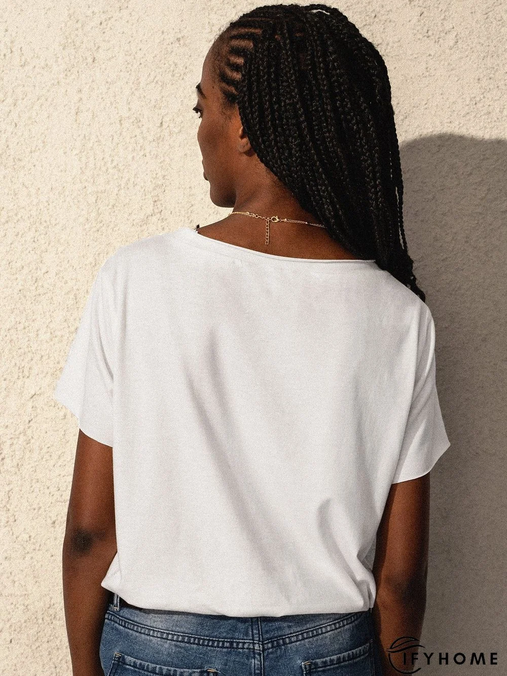 Casual loose summer short sleeve love print T-shirt | IFYHOME