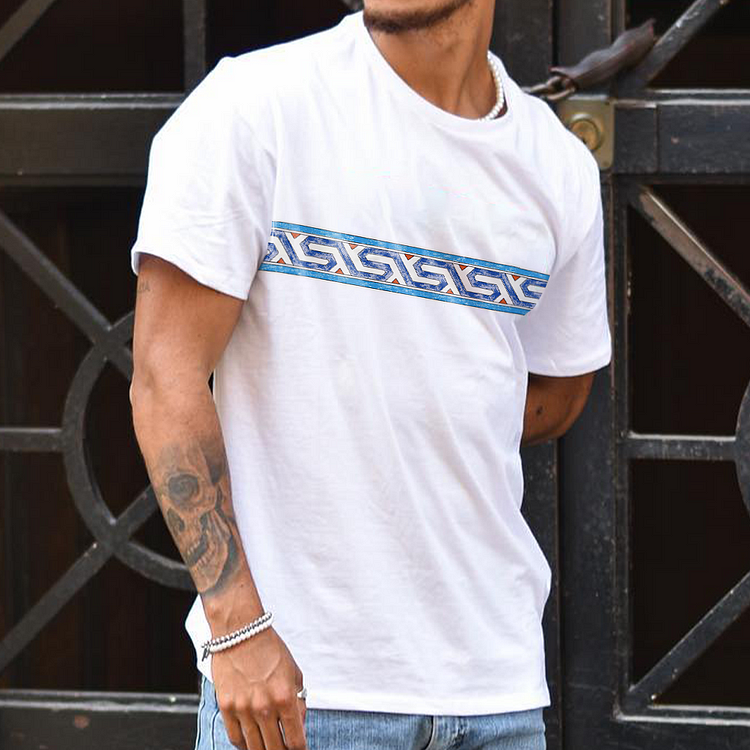 Men's Retro Casual Print Sports T-Shirt 3639