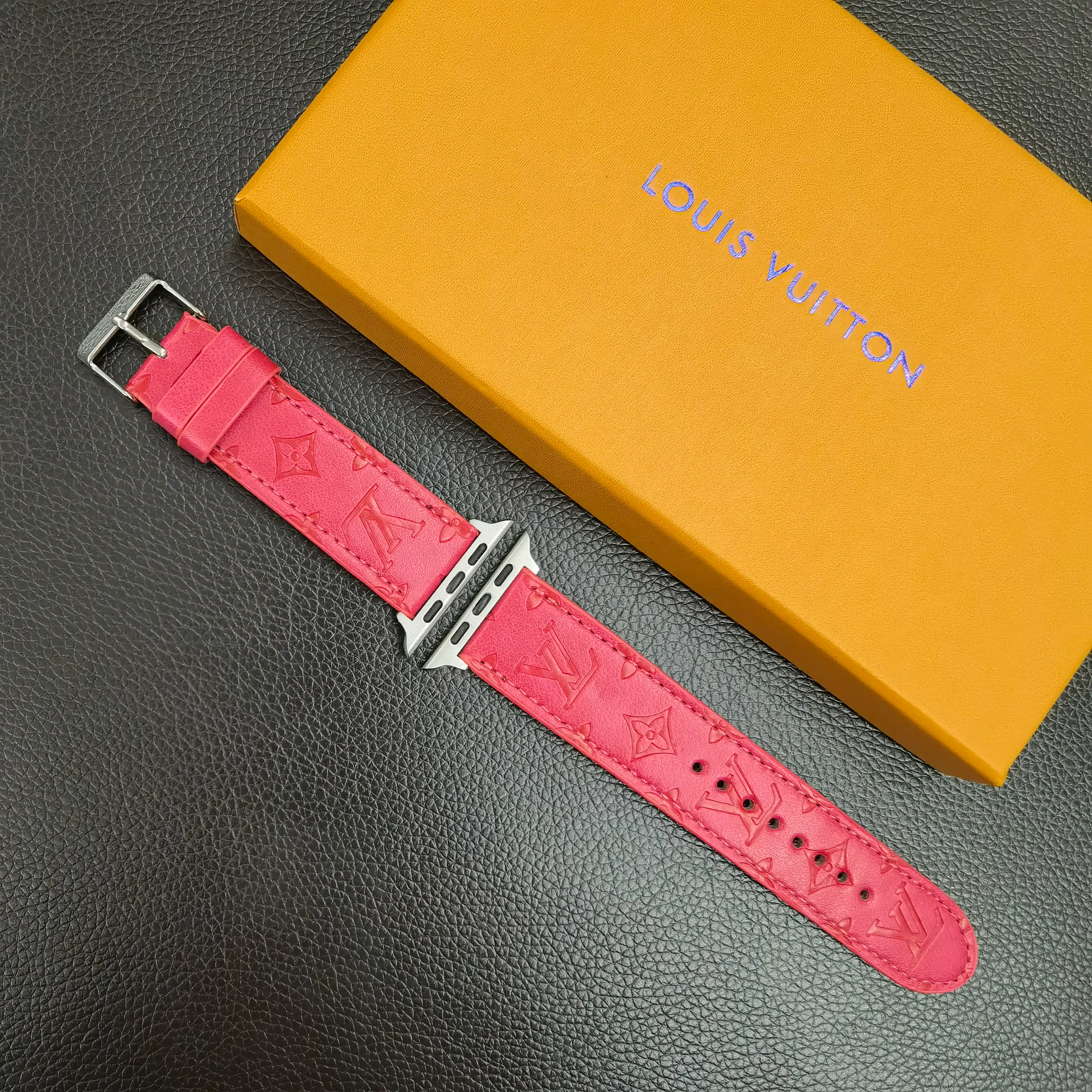 Louis Vuitton 3D Embossed Leather Apple Watch Strap