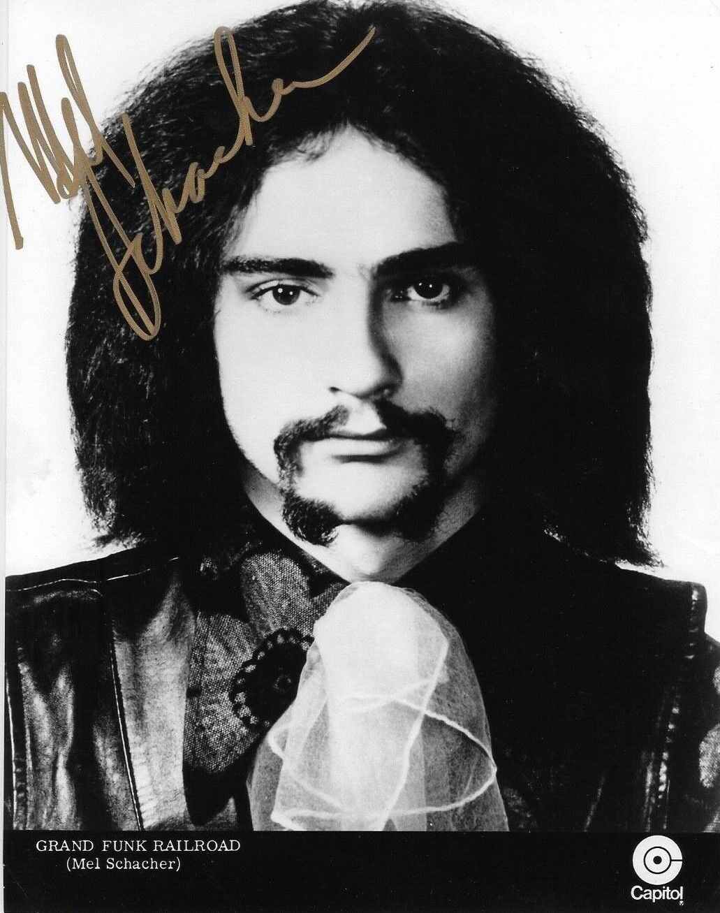 * MEL SCHACHER * signed 8x10 Photo Poster painting * GRAND FUNK RAILROAD * PROOF * 13