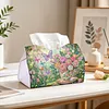 (24cm)Diamond Art Tissue Box DIY PU Napkin Cover for Home(Butterflies and flowers)