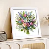 5D DIY Partial Special Shaped Drill Diamond Painting Kit Flower Decor With Frame Kit 18x18cm
