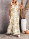 Floral Printed Backless Empire Maxi Dress