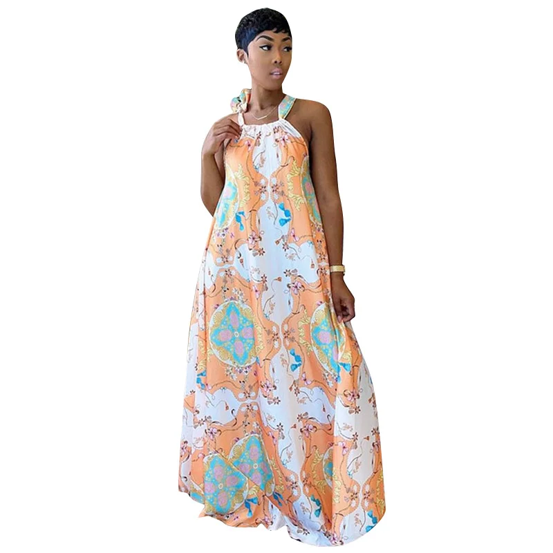 Printed Vest Dress Bohemian Bandage Beach Skirt