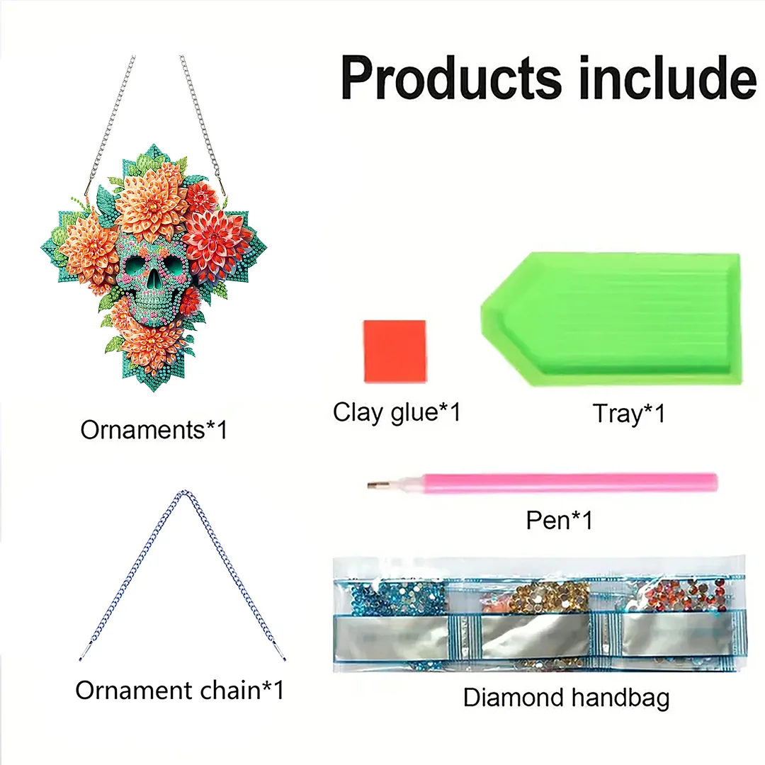 Crosses Skulls 2DFlat DIY Acrylic Diamond Painting Kit Window Hanging Home Decor