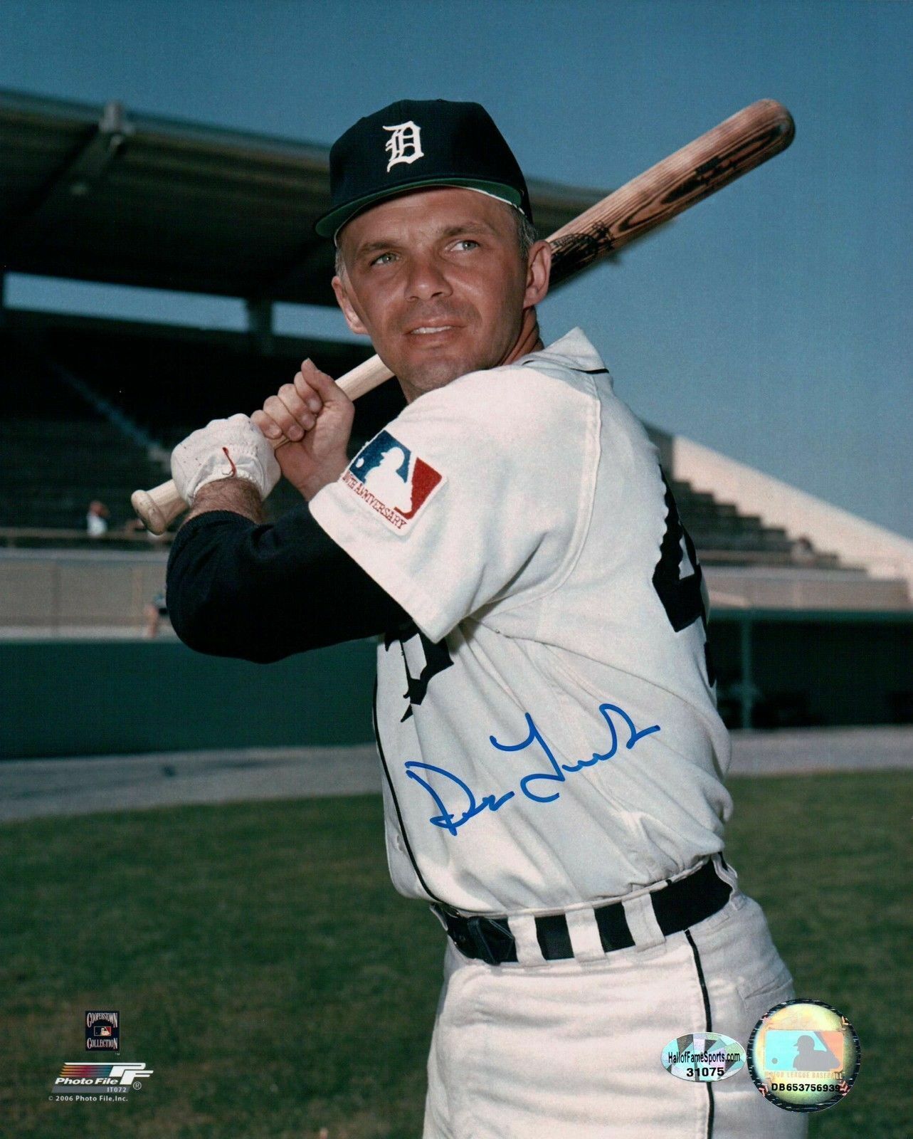 Dick Tracewski Signed 8X10 Photo Poster painting Autograph Detroit Tigers Pose w/Bat Auto COA