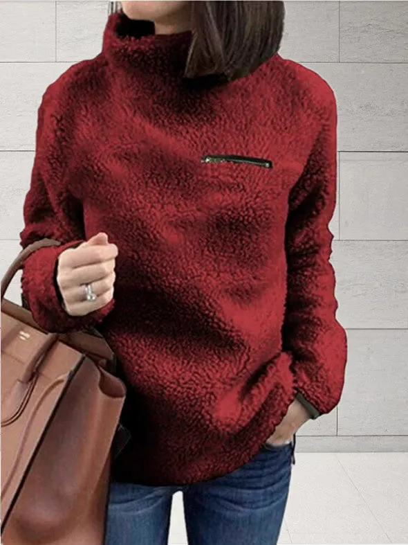 Women Long Sleeve Stand-up Collar Women Sweaters