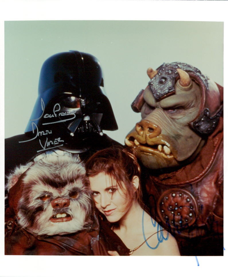 Star Wars (Carrie Fisher & Dave Prowse) signed authentic 8x10 Photo Poster painting COA