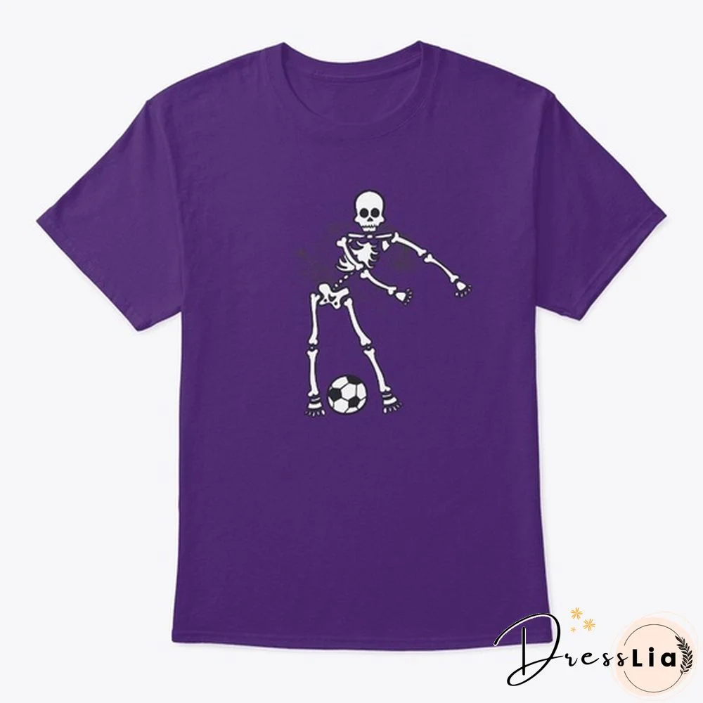 Dabbing Skeleton Soccer Ball Graphic By Hanes Tagless Tee T-Shirt
