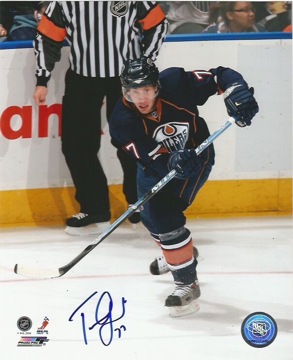 Edmonton Oilers Tom Gilbert Signed Autographed 8x10 Photo Poster painting COA