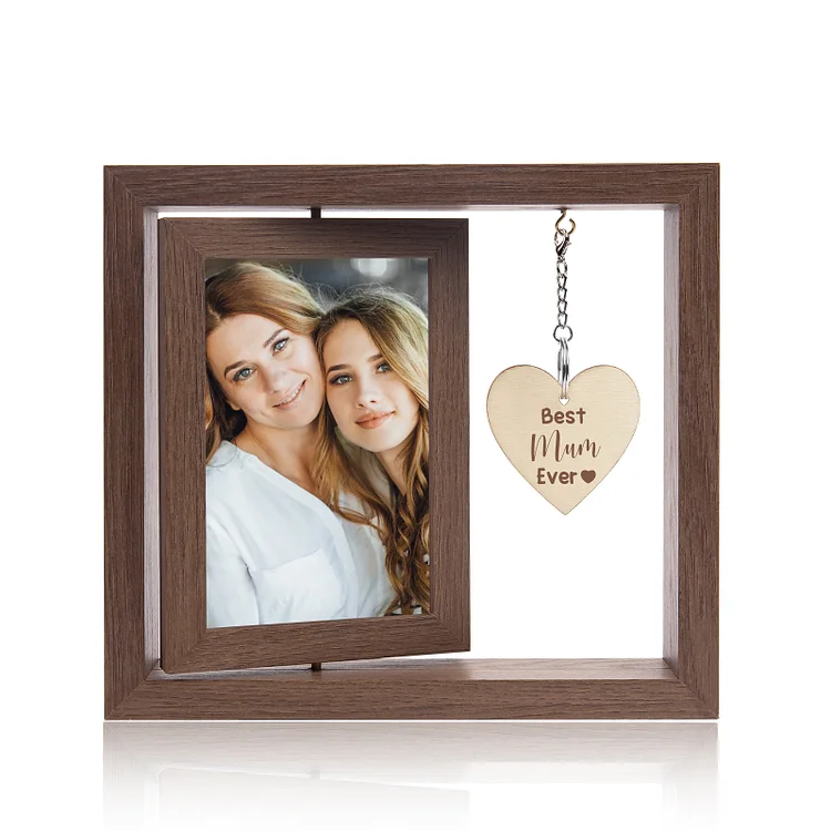 Personalized Best Mum Ever Photo Rotatable Wooden Frame Gift For Mother