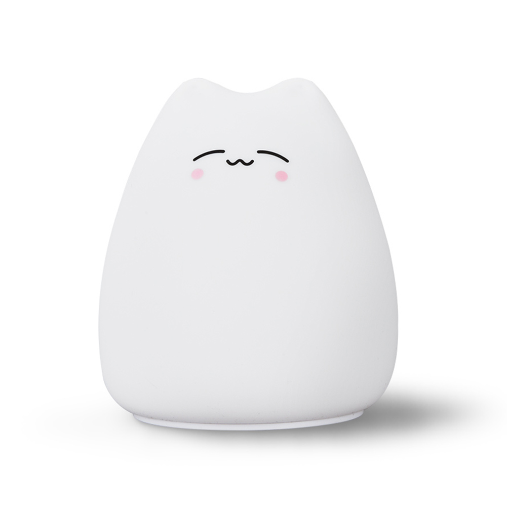 

Cute 7 Color Changing LED Night Light Soft Silicone Cat Pat Lamp Kids Gifts, 501 Original