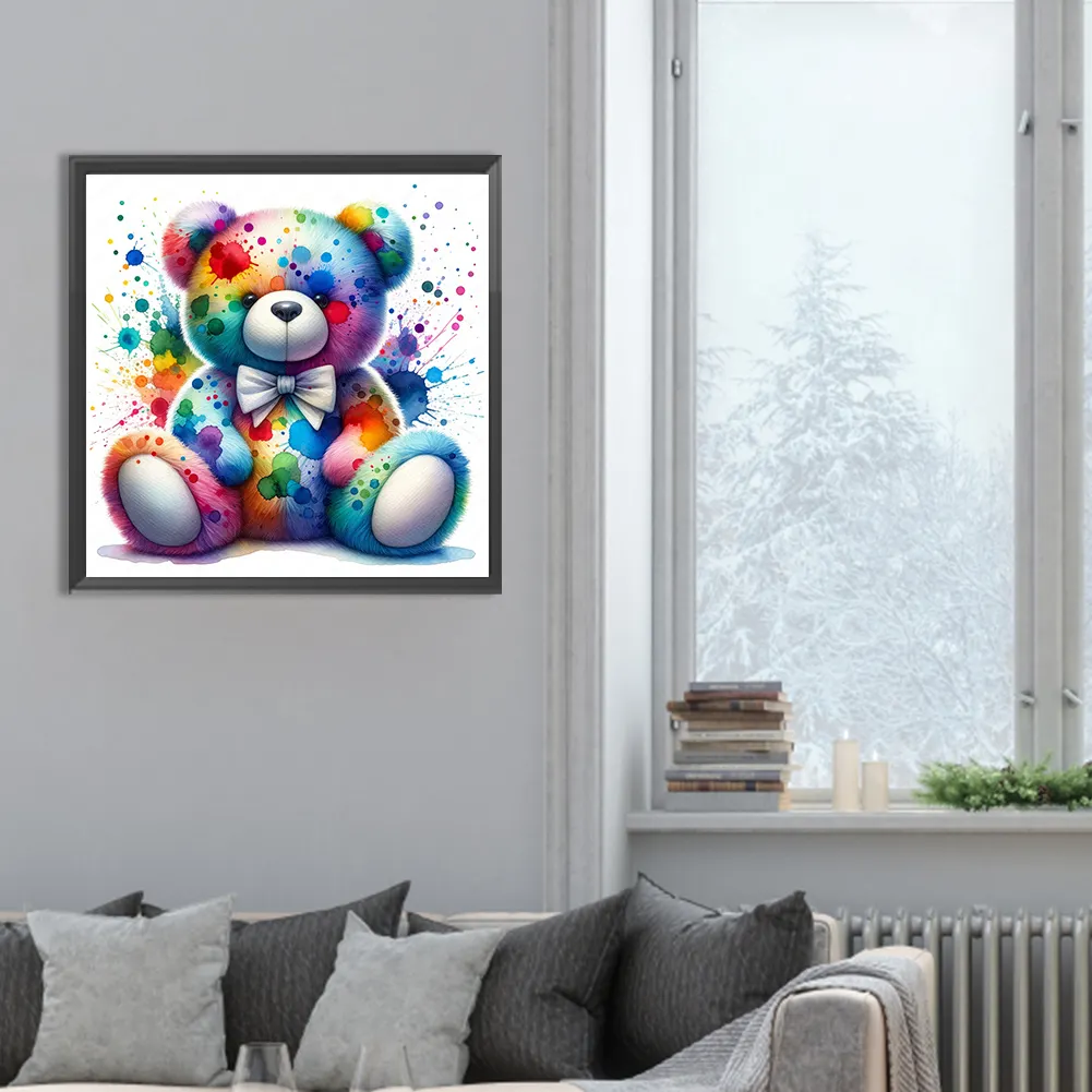 Diamond Painting - Full Round Drill - Rainbow Bear(Canvas|30*30cm)