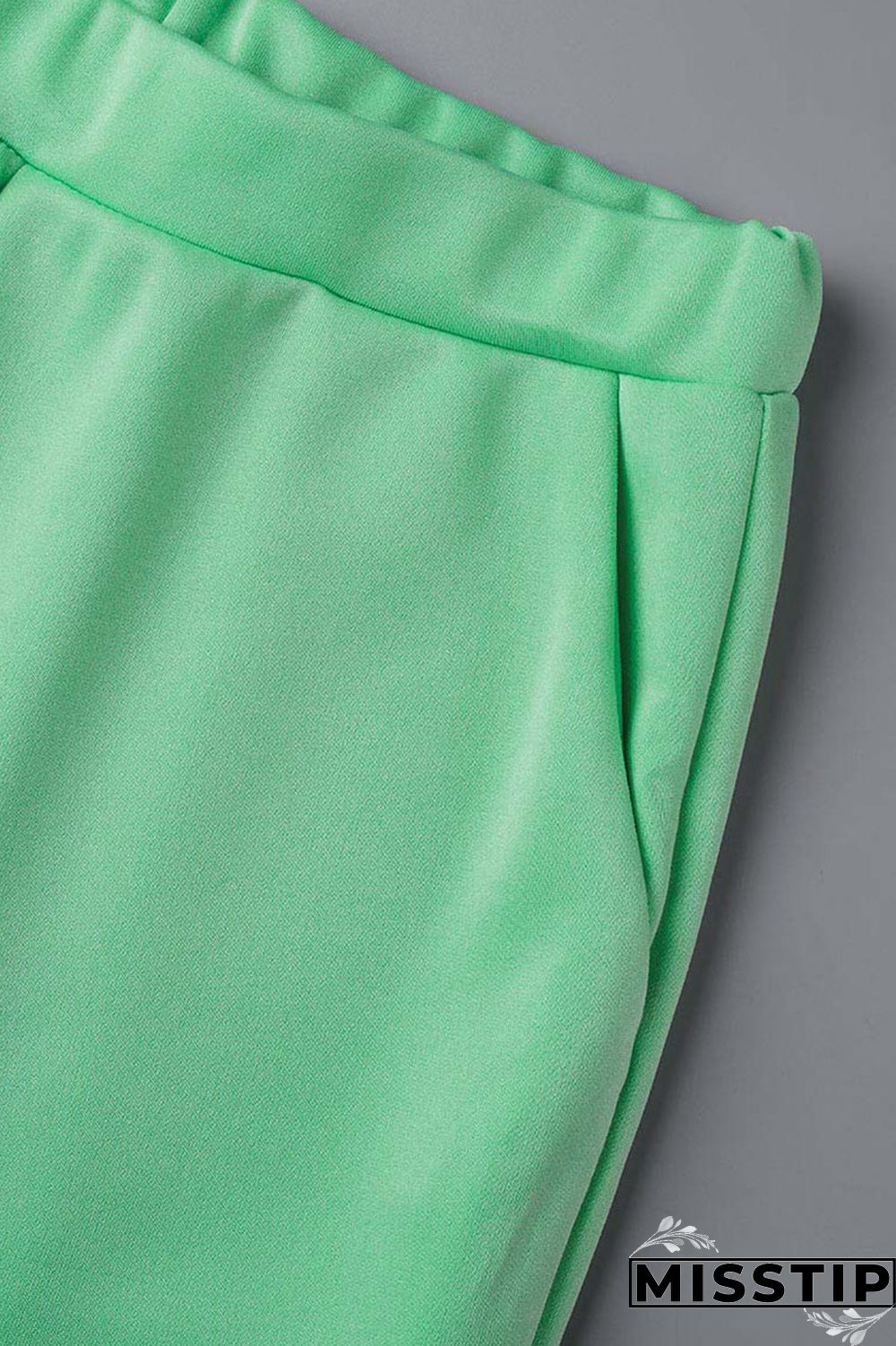 Green Casual Solid Patchwork Buckle Long Sleeve Two Pieces