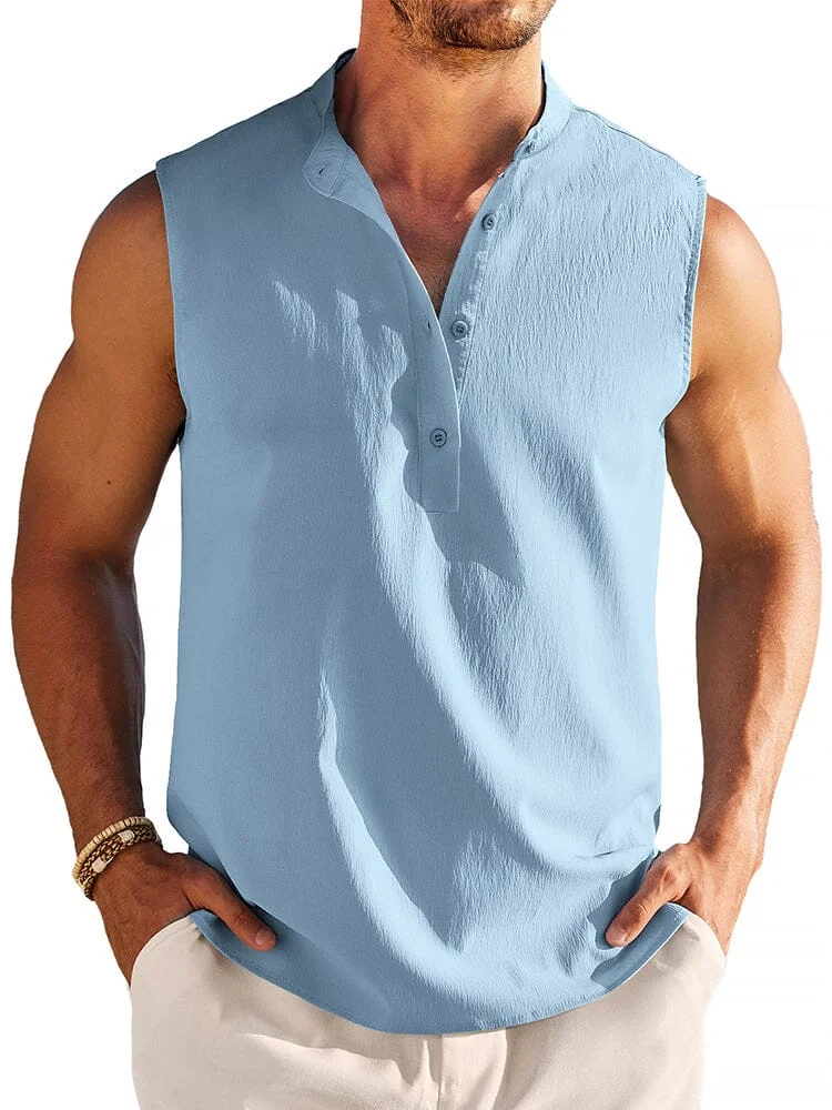 Casual Lightweight Henley Tank Top (US Only) QueenFunky