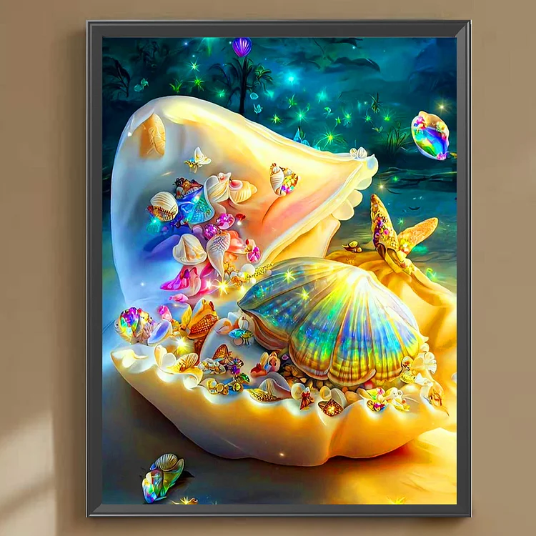 Diamond Painting Beach starfish and shells 1 004, Full Image - Painting