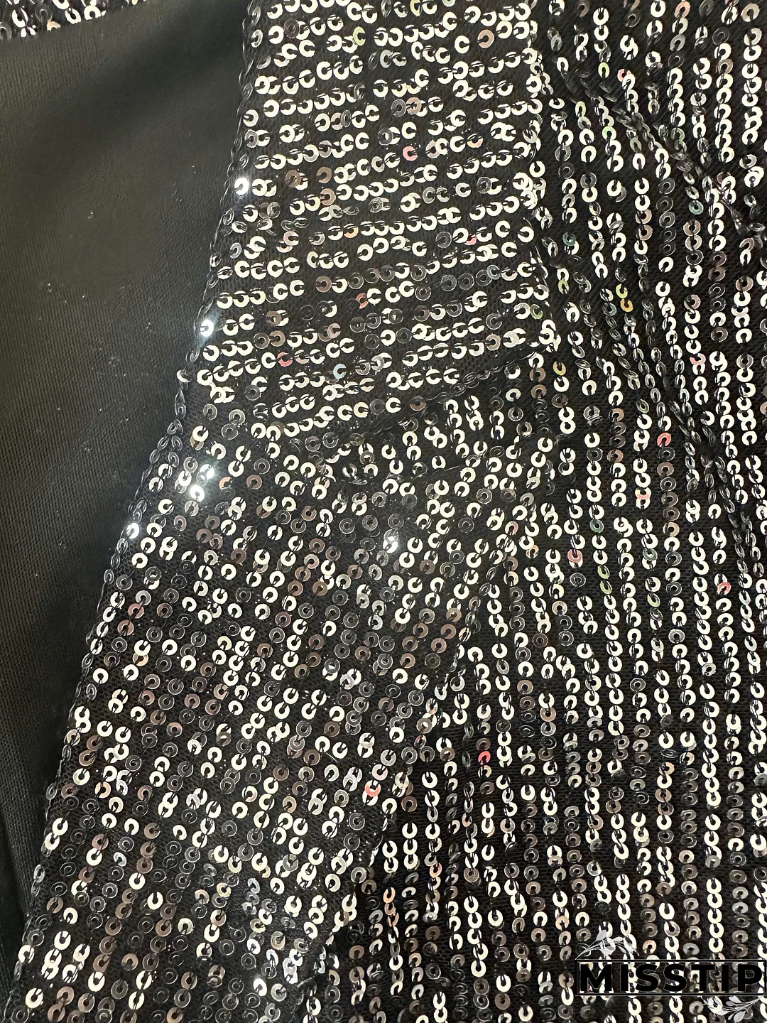 Plus Size Sexy Coat, Women's Plus Glitter Sequins Decor Long Sleeve Lapel Collar Slim Fit Coat