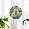 5D Diamond Painting Double Sided Effect  Stained Glass Panel Decorative Home Garden Decoration Hanging Kit(Cross)
