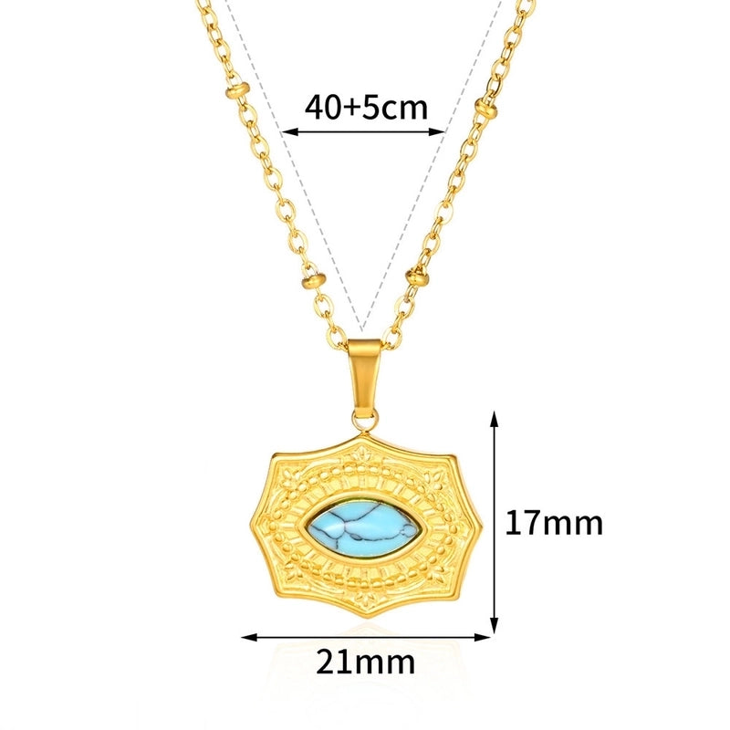 Bohemian Round 304 Stainless Steel Plating Pendant Necklace