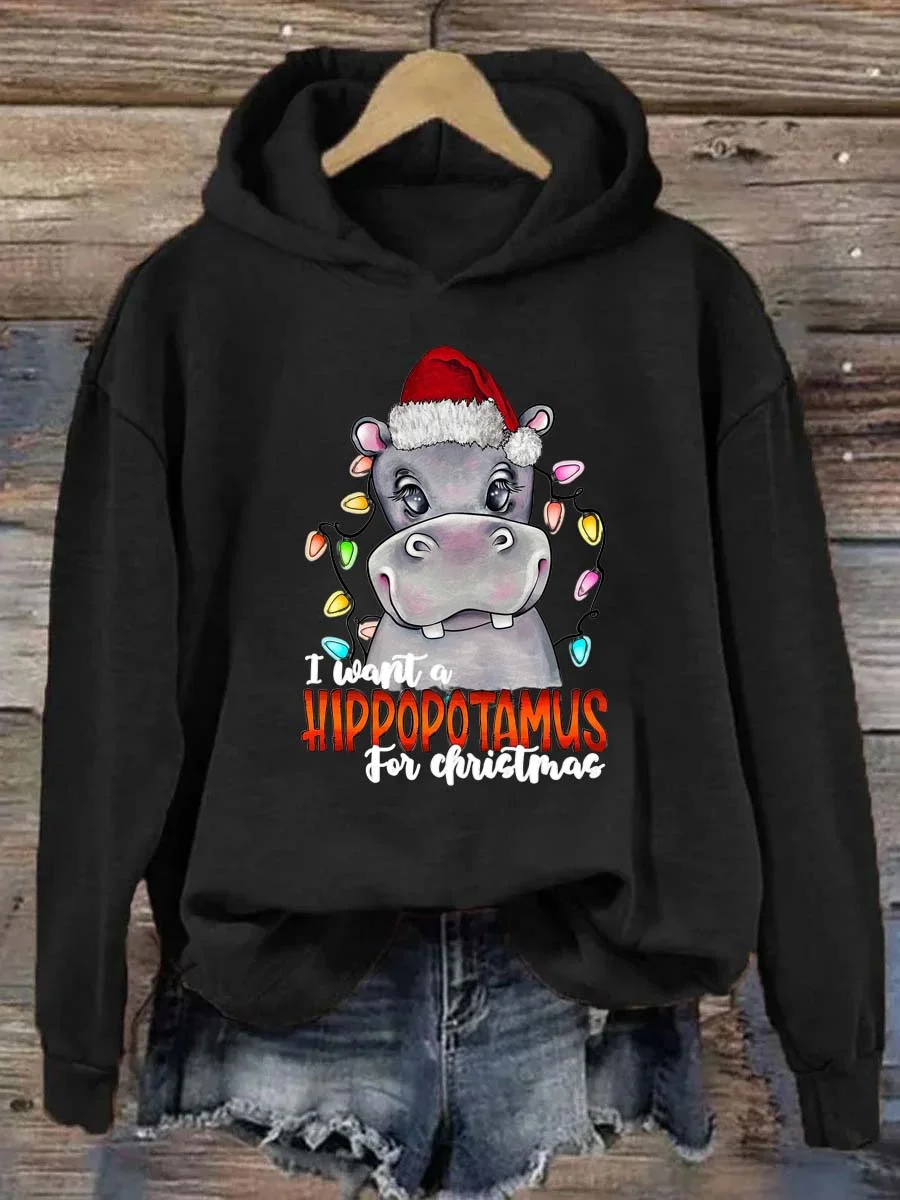 I Want A Hippopotamus For Christmas Hoodie