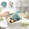 Beach Rhinestone Turtle DIY Diamond Painting PU Tissue Holder Box