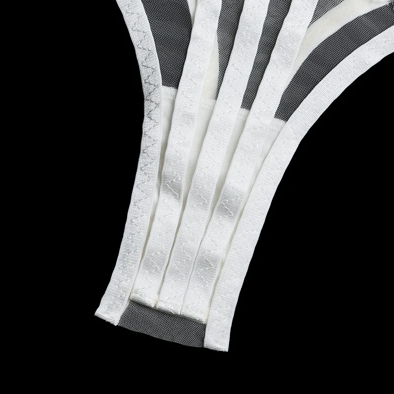 Billionm Three Pieces Underwear See Through Bra and Panties Women Mesh Sheer Intimate White Sissy Lingerie Perspective Lace Lenceria Sexy