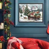 Scène De Neige Maison Rue-Ronde Drill Peinture Au Diamant-40 * 30CM