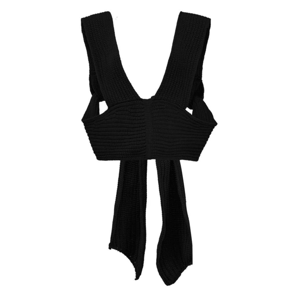Crop Sweater Sexy Autumn Summer Fashion Vest Black Casual White Jumper Top Female Pullover 2022 Sleeveless Knitted  fall women