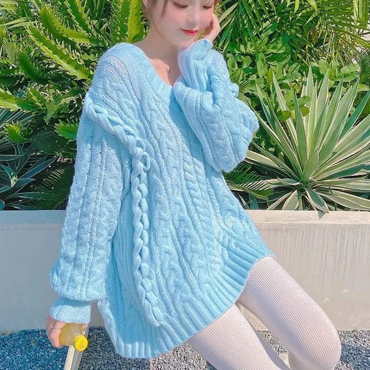 Fashion Pastel Blue Girls Sweater SP16267