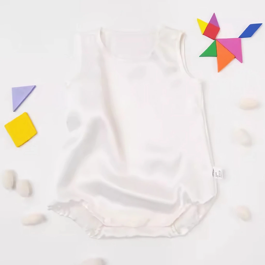 Solid Color Cute Baby's Silk Onesies REAL SILK LIFE