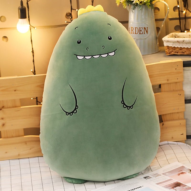CuteeeShop Fat Round Green Dinosaur Stuffed Animal Soft Body Pillow Plush Toy