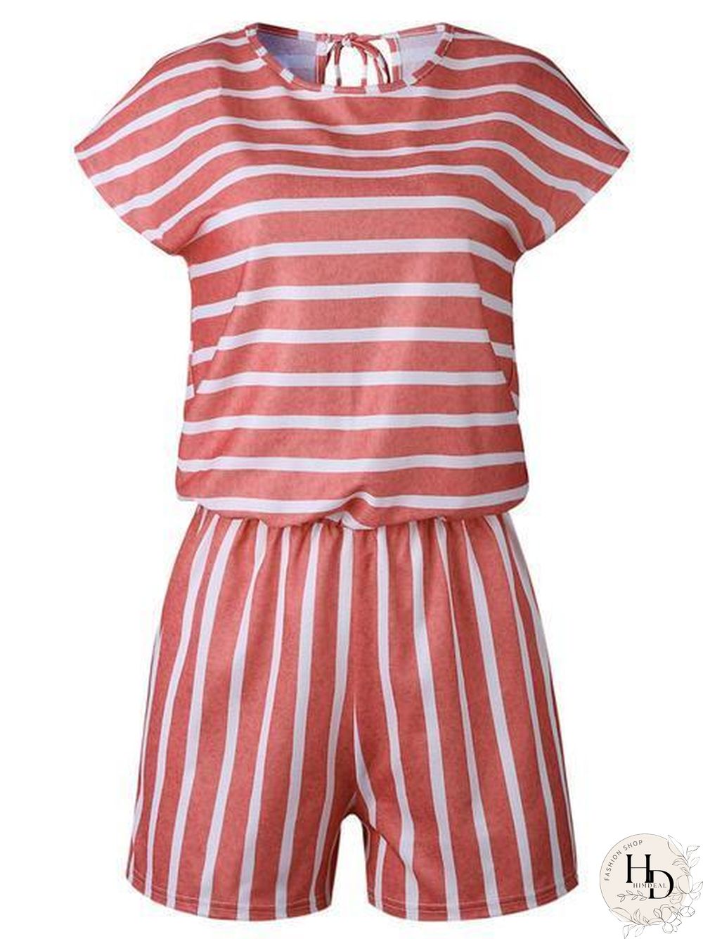 Stripes Print Casual Romper