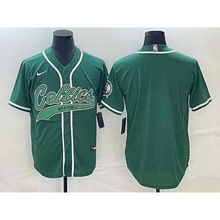 Men's Boston Celtics Blank Green Stitched Baseball Jersey M5IP