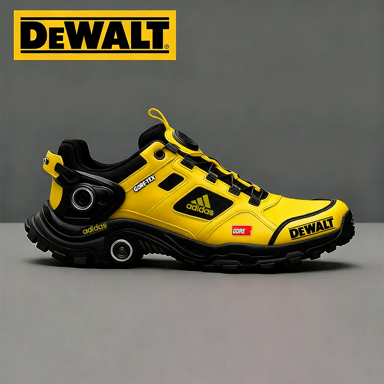 Adidas® a Dewalt vytvářejí nepromokavé a prodyšné turistické boty pro muže, ideální pro outdoorové aktivity i práci.