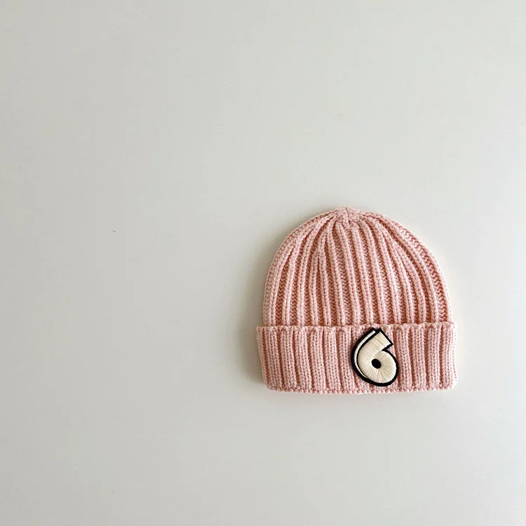 Baby Number Patch Knitted Warm Beanie