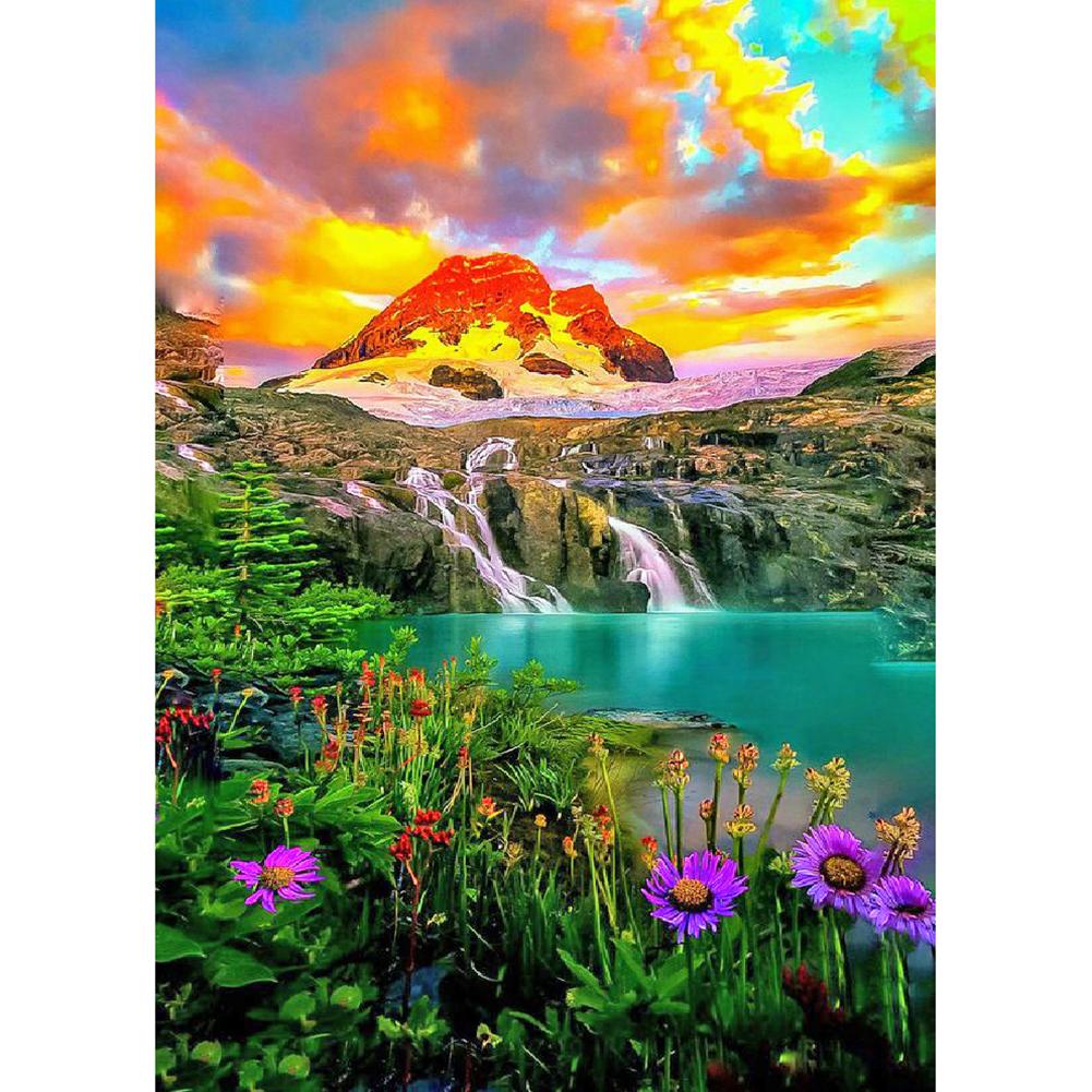 

30x40cm Round Drill Diamond Painting-Waterfall, 501 Original