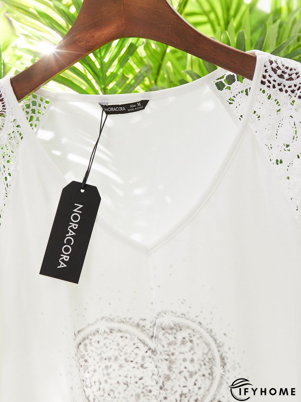 Loose V Neck Casual Abstract Tunic Blouse | IFYHOME