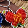 Butterfly Beaded Counted Cross Stitch Ornament Kit Cross Stitch Bead Keychain (A)