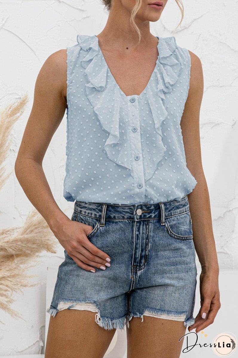 Fashion Casual Solid Split Joint V Neck Tops