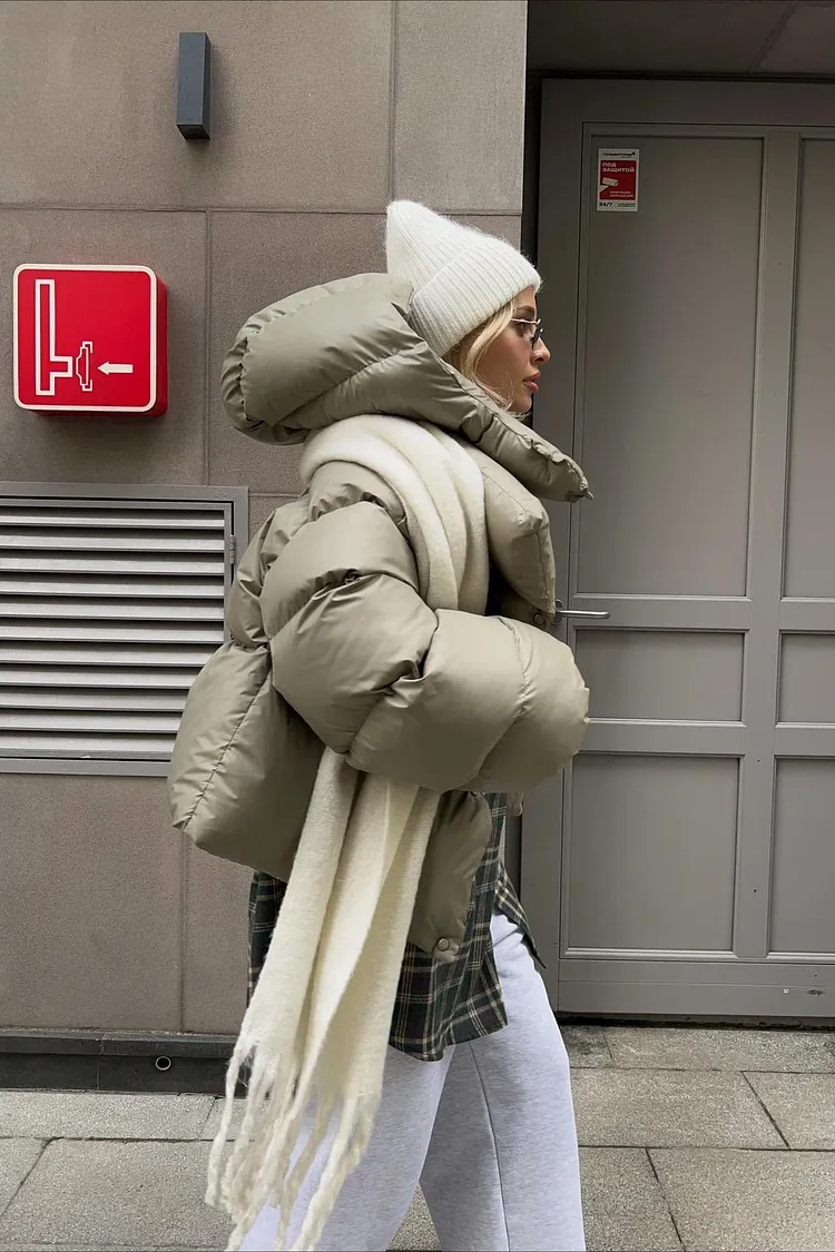Short Hooded Puffer Jacket