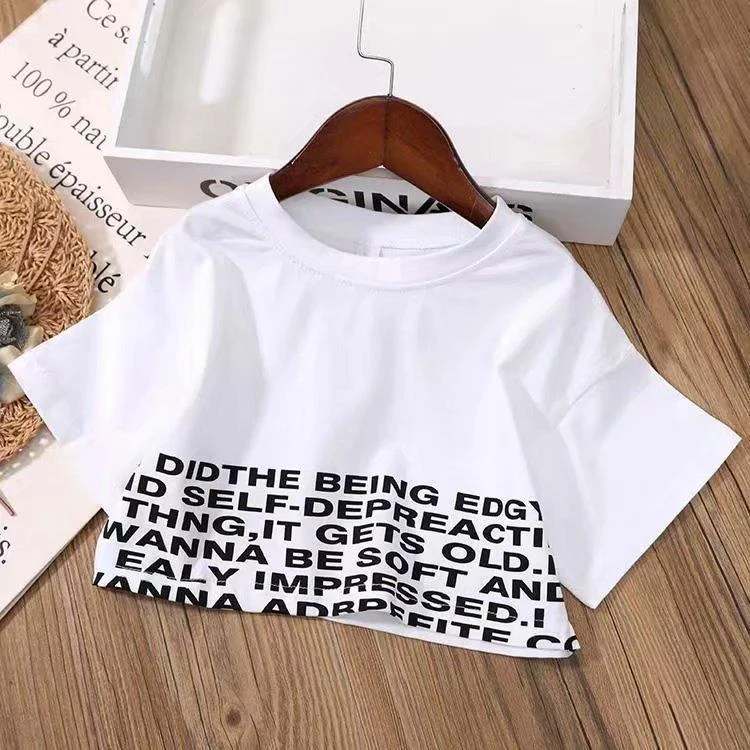 New Kids Girls Clothes Set Summer Girl Crop Tops T-shirt + Denim shorts 2pcs Girl Outfits Baby Girls Clothing 4 5 710 to 12 year