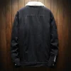 Men's Warm Cowboy Jeans Fleece Denim Jacket Coat