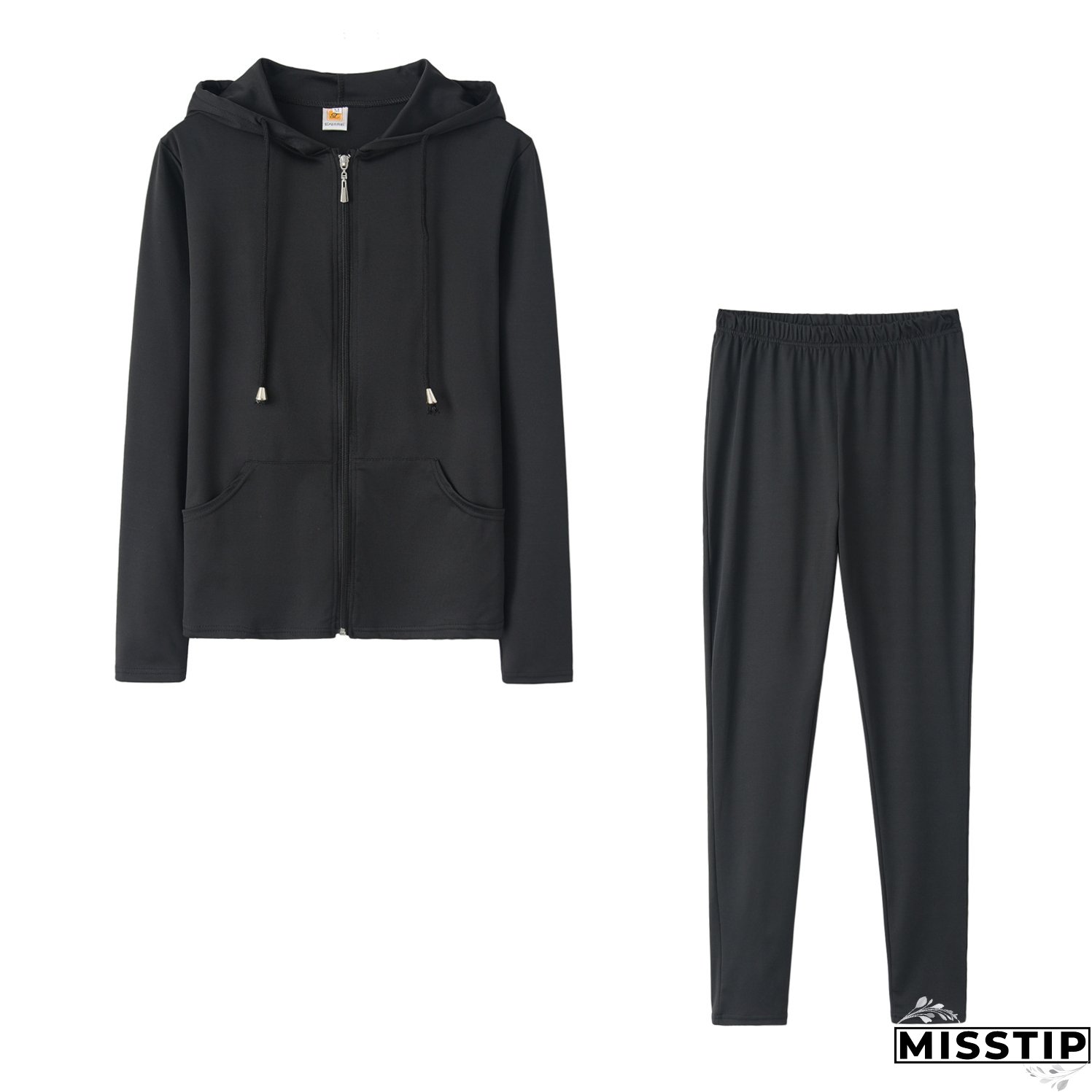 Spring Sexy Casual Solid Color Hooded Two Piece Tracksuit