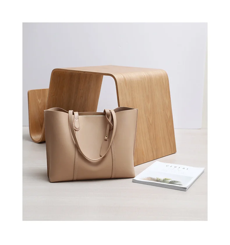 Merumote's Genuine Leather Portable Shoulder Tote Bag Niche Commuter Bag-MERUMOTE