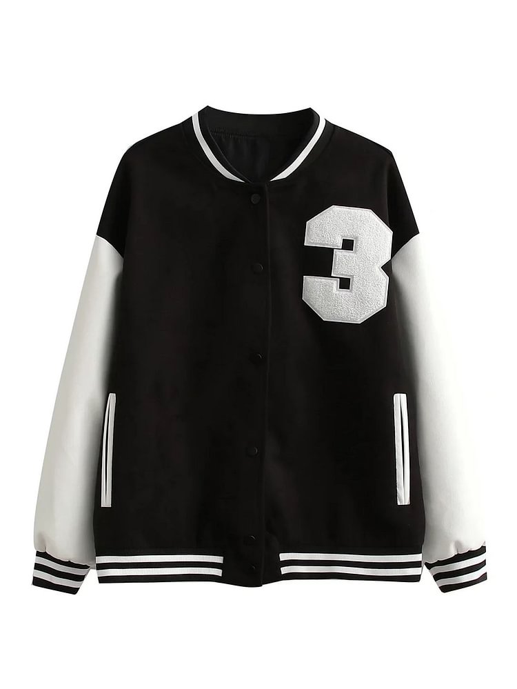 Y2K Embroidered Baseball Uniform PU Stitching Jacket-luchamp:luchamp