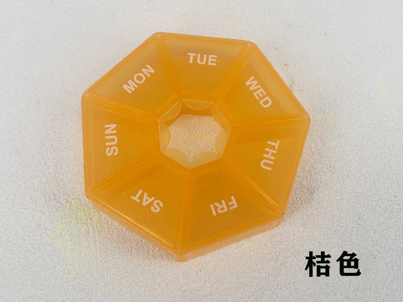 7-corner Medicine Box For One Week Round 7-grid Portable Small Medicine Box For One Week Mini 7-day Portable Medicine Jewelry Box