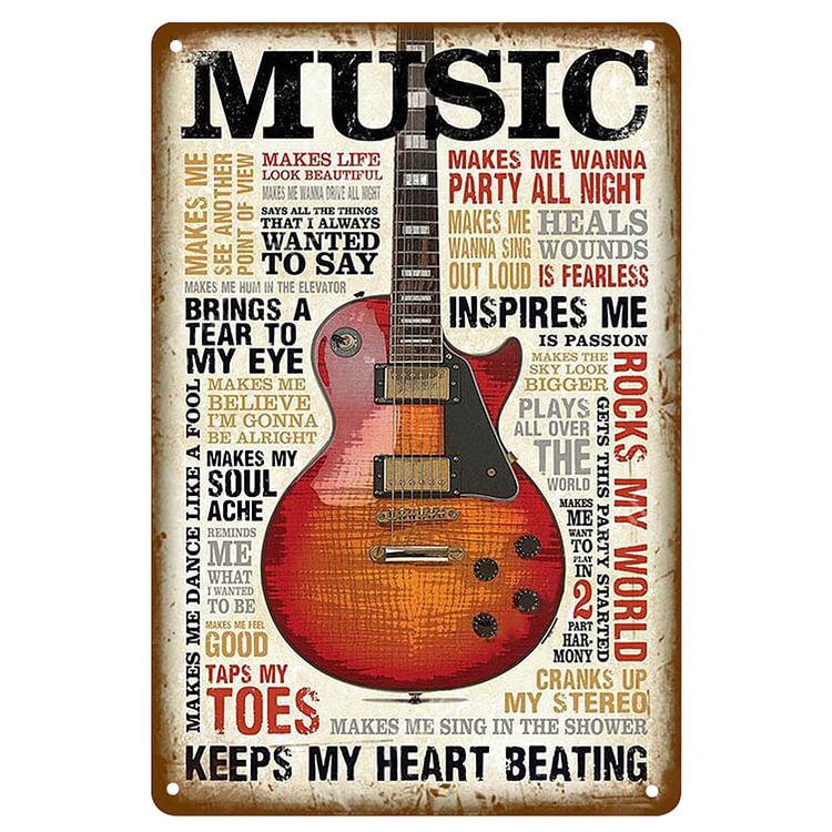 Musique - Enseigne Vintage Métallique/enseignes en bois - 20*30cm/30*40cm